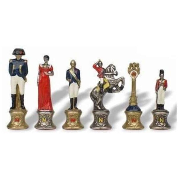 Jeu d'Echecs Napoléon en Métal Bleu, Blanc et Rouge
