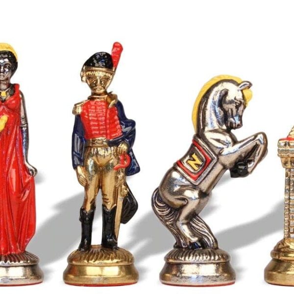 Jeu d'Echecs Napoléon Waterloo en Métal Peint à la Main