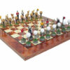 Echiquier en Bois et Jeu d'Echecs Golfeur en Etain