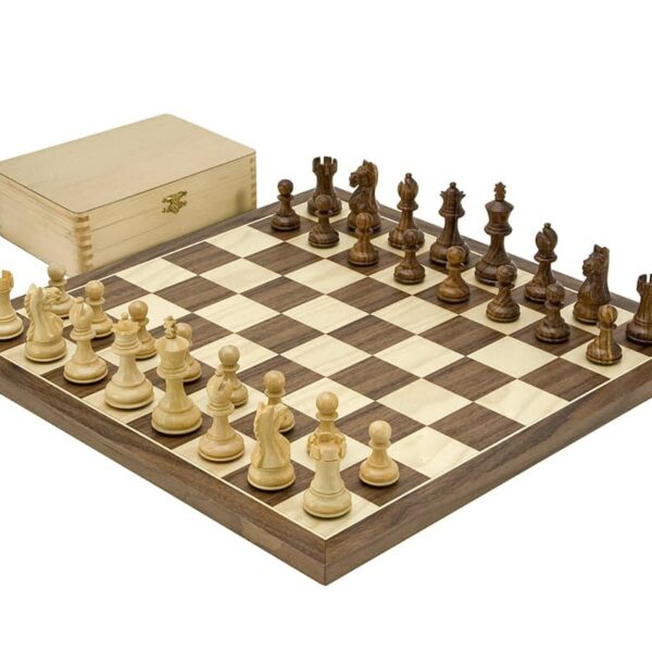 Echiquier et Jeu d'Echecs en Bois avec son Coffret de Rangement VII