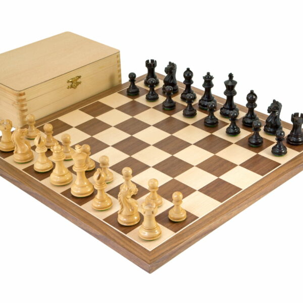Echiquier et Jeu d'Echecs en Bois avec son Coffret de Rangement V