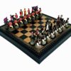 Ensemble Jeu d'Echecs Bataille de Waterloo 2 et Echiquier Noir avec Rangement