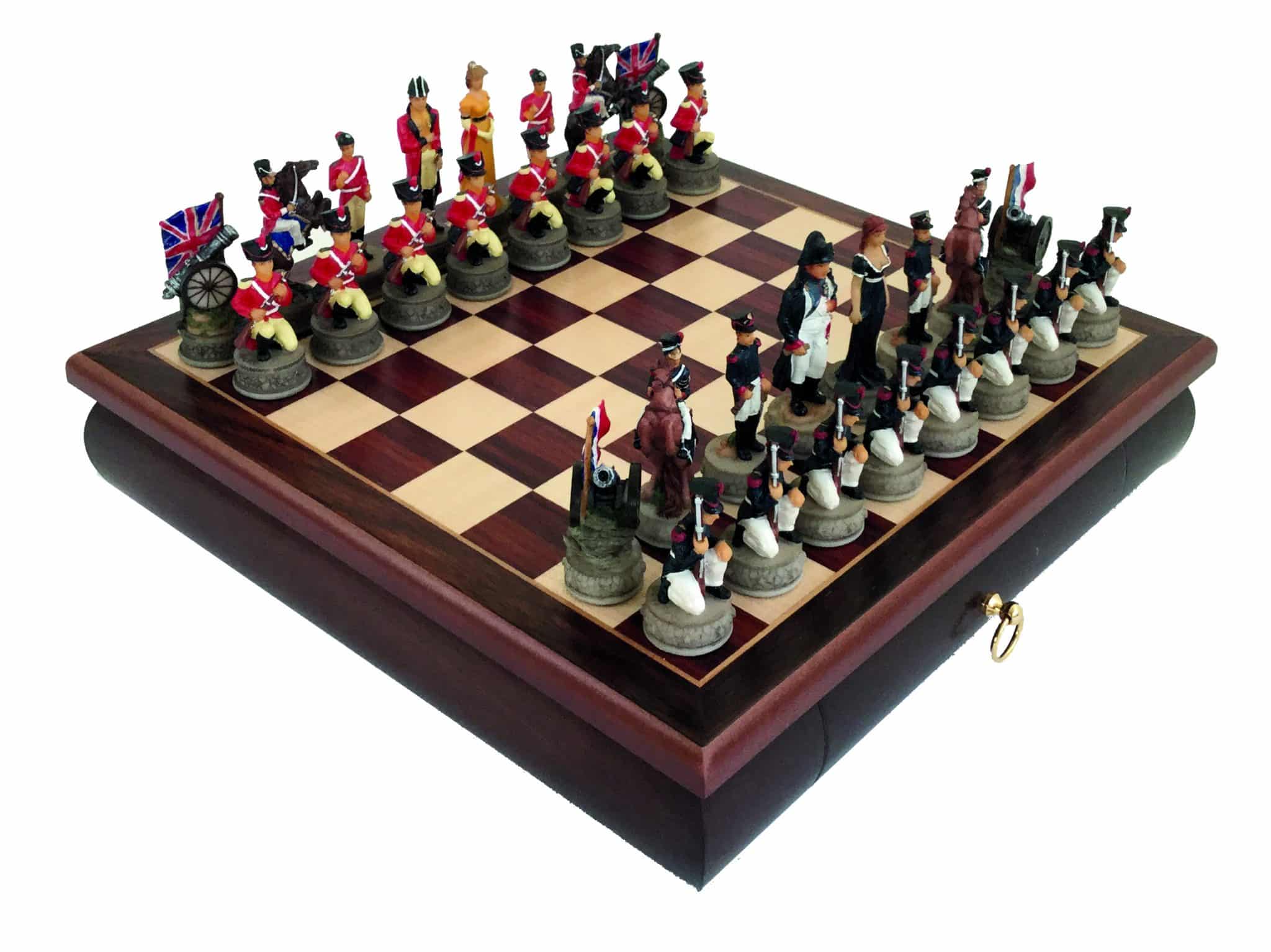 Combien De Piece Dans Un Jeu D Echec Jeu d'Echec Napoléon et Echiquier en Bois avec Tiroir de Rangement