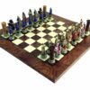 Ensemble Jeu d'Echecs Les Croisades et Echiquier en Bois d'Orme et de Bruyère