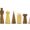 Pièces d'Echecs Moderne Art Déco 2 en Bois de Rose Doré