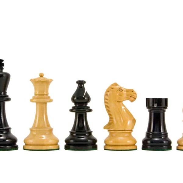 Pièces Echecs King 41 en Bois de Buis Lacqué Noir