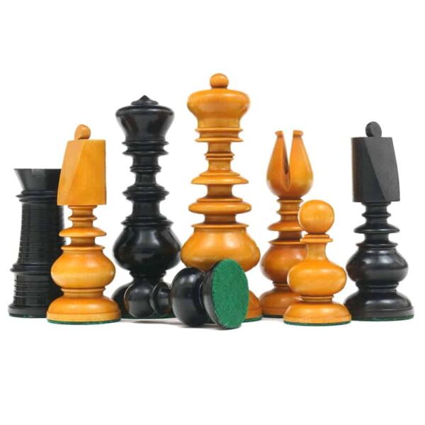 Pièces Echecs King 38 Style Vintage en Bois de Buis