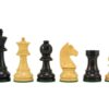 Pièces Echecs King 32 en Bois de Buis Ebonisé et de Buis
