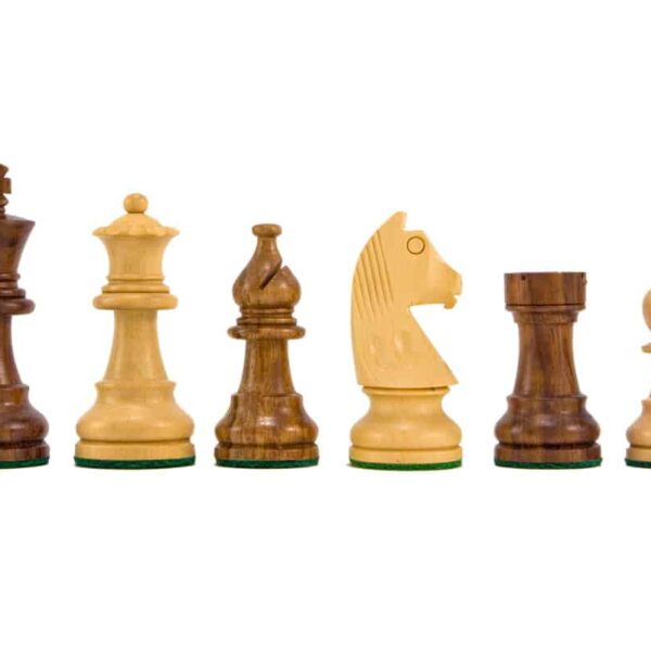Pièces Echecs King 31 en Bois de Rose Doré et Buis