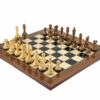 Ensemble Jeu d'Echecs King 5 en Bois de Rose Doré et Echiquier Design en Bois de Palissandre