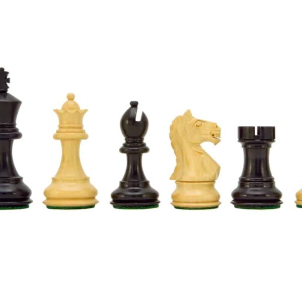 Pièces d'Echecs King 40 en Bois de Buis et de Buis Ebonisé