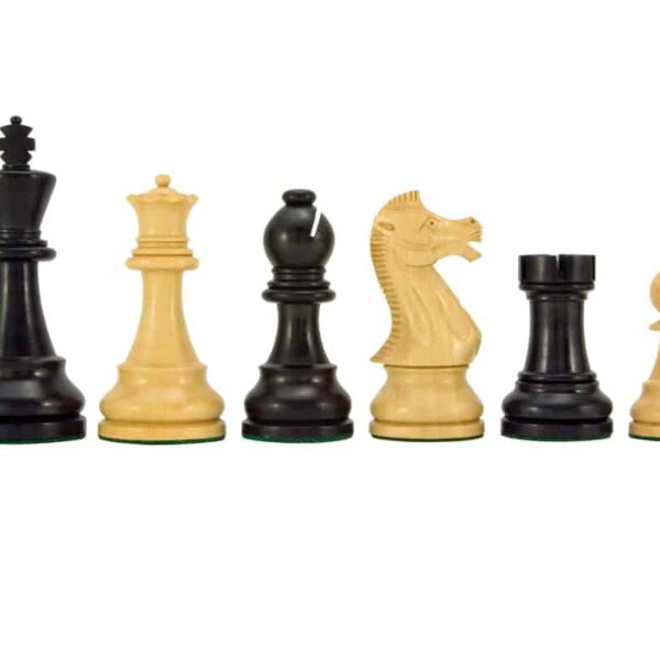 Pièces Echecs King 22 en Bois de Buis et Buis Ebonisé