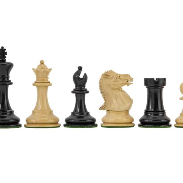 Pièces Echecs King 20 en Bois de Buis et de Buis Ebonisé