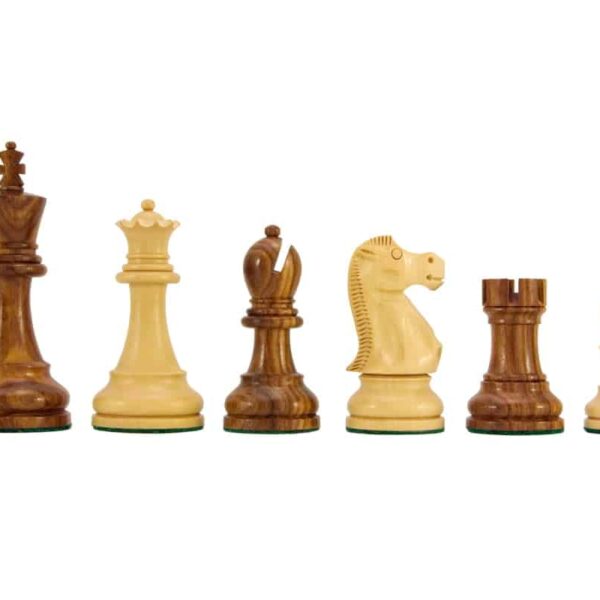 Pièces Echecs King 37 en Bois de Rose Doré et Buis