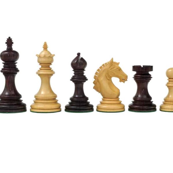 Pièces Echecs King 25 en Bois de Rose et Buis1