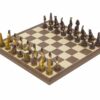 Ensemble Jeu d'Echec Ancienne Egypte et Echiquier en Bois de Noyer et Erable