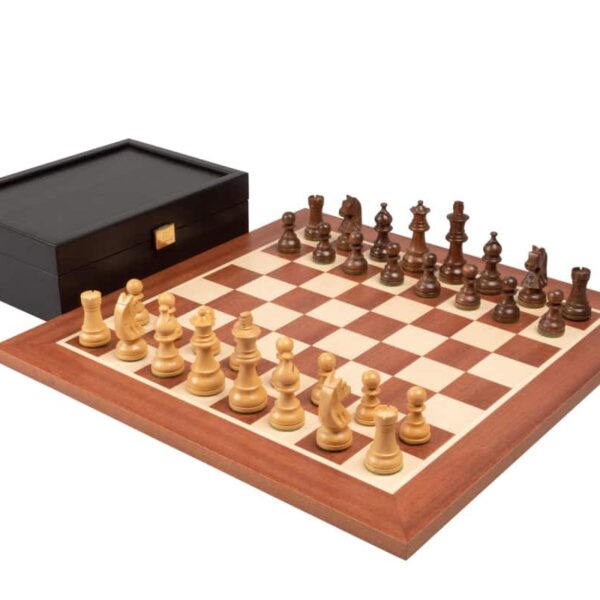 Ensemble Jeu d'Echec King 8 - Pièces d'Echecs en Bois d'Acacia et Echiquier en Bois d'Acajou