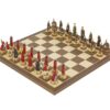 Ensemble Jeu d'Echecs Angleterre contre Ecosse et Echiquier en Bois de Noye et Erable