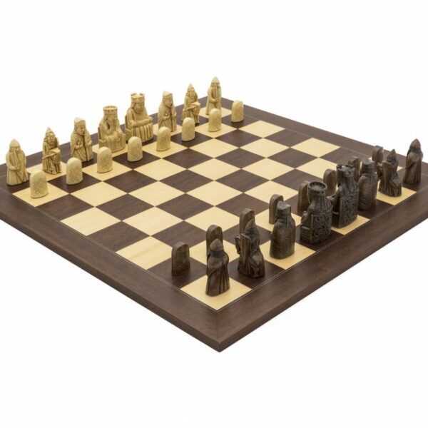 Ensemble Jeu d'Echec Ile de Lewis 2 et Echiquier en Bois Précieux