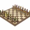 Ensemble Jeu d'Echecs Robin des Bois et Echiquier Bois de Noyer et Erable