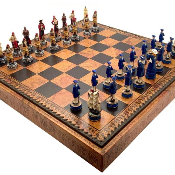 Ensemble Pirates Jeu d'Echecs avec Rangement en Similicuir