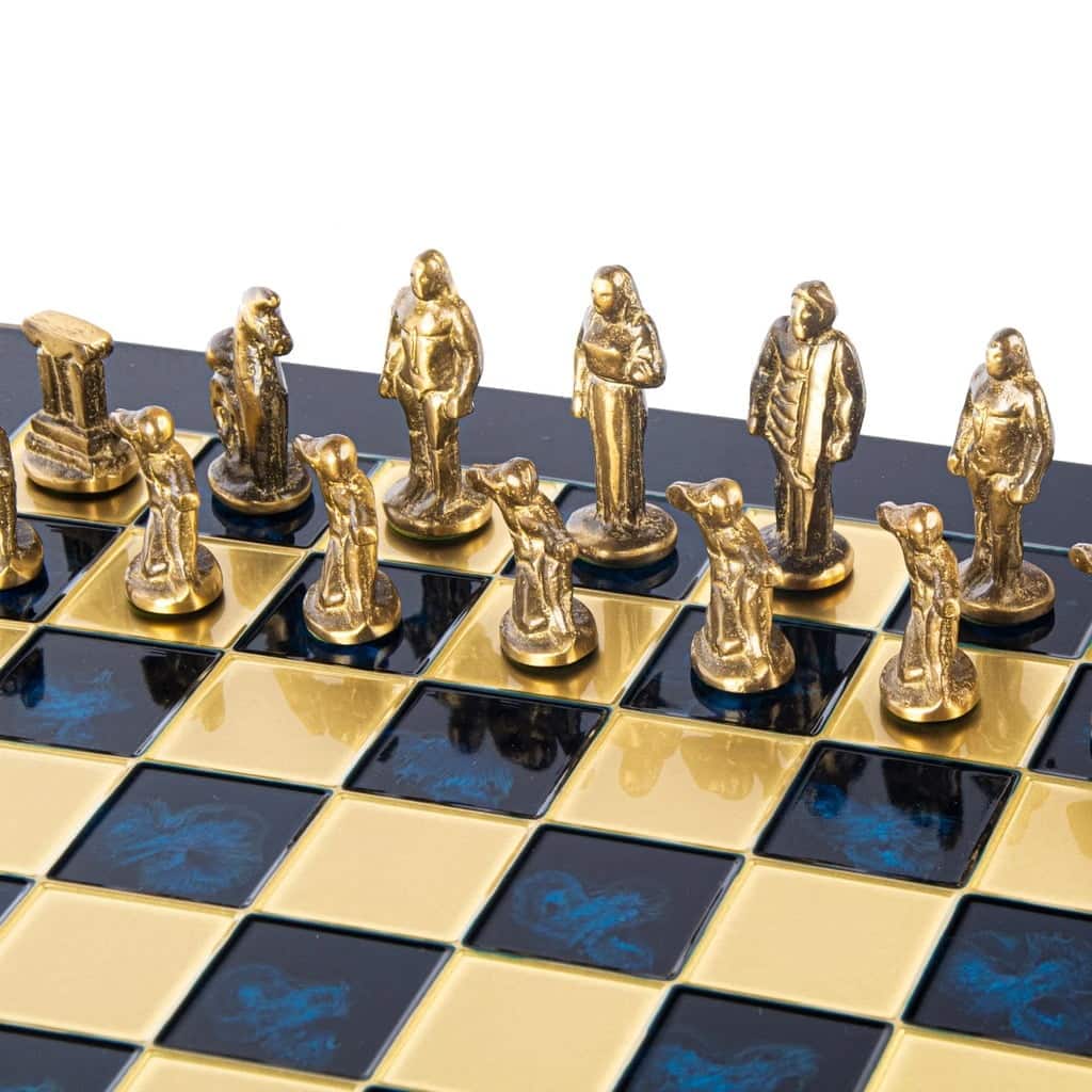 Jeu d'échec complet Grèce antique Laiton