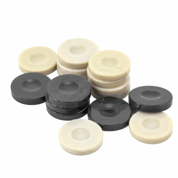 Pions Backgammon en Galalithe Noir