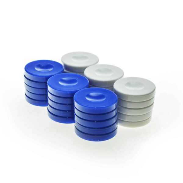Pions Backgammon Bleu & Blanc