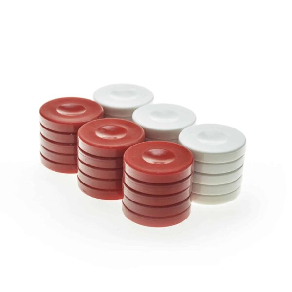 Pions Backgammon Rouge & Blanc
