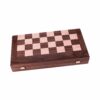 Jeu 3 en 1 Backgammon, Jeu d'Echecs et Jeu de Dames de Voyage en Bois de Noyer