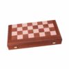 Jeu 3 en 1 Backgammon, Jeu d'Echecs et Jeu de Dames de Voyage en Bois d’Acajou