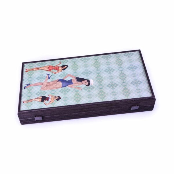 Backgammon en Bois « Pin Up Girls » 