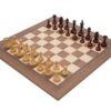 Jeu d'Echecs King 18 - Pièces Echecs en Bois Rouge et Echiquier en Bois de Noyer et d'Erable