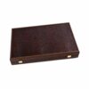 Backgammon Pliable Effet Crocodile en Cuir Marron Vieilli et Bois