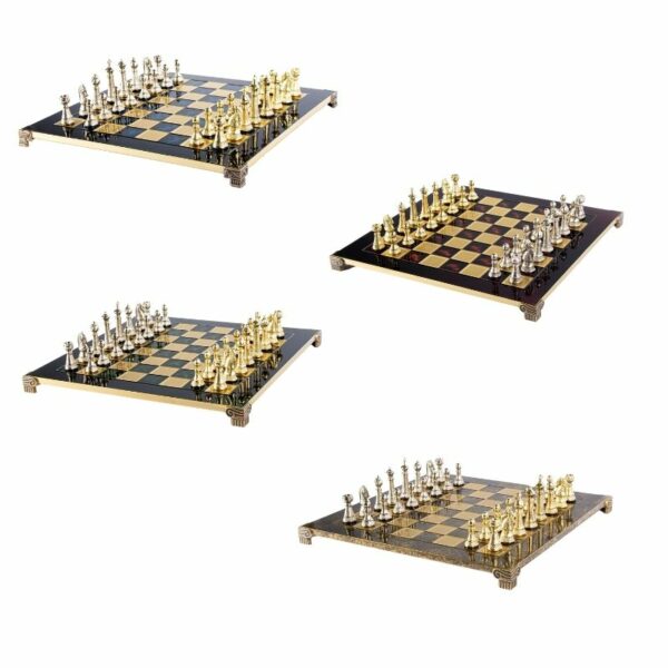 Jeu d'Echecs et Echiquier en Métal Staunton