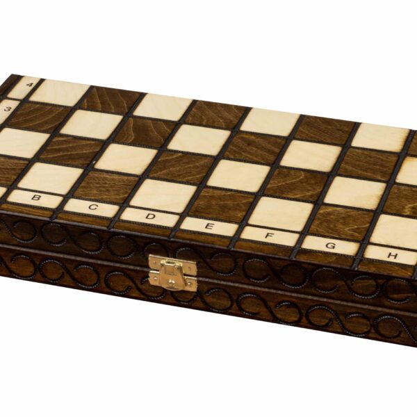 Jeu d'Échecs en Bois avec Figurines en Sycomore et Échiquier Pliable