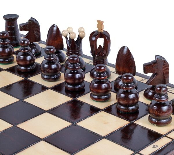 Jeu d'Échecs en Bois Pliant – Ensemble avec Échiquier Compact
