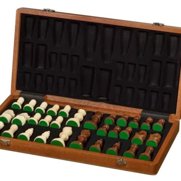 Ensemble d'Échecs de Tournoi Sunrise n°4 Exclusive avec Plateau en Mahogany et Pièces Staunton