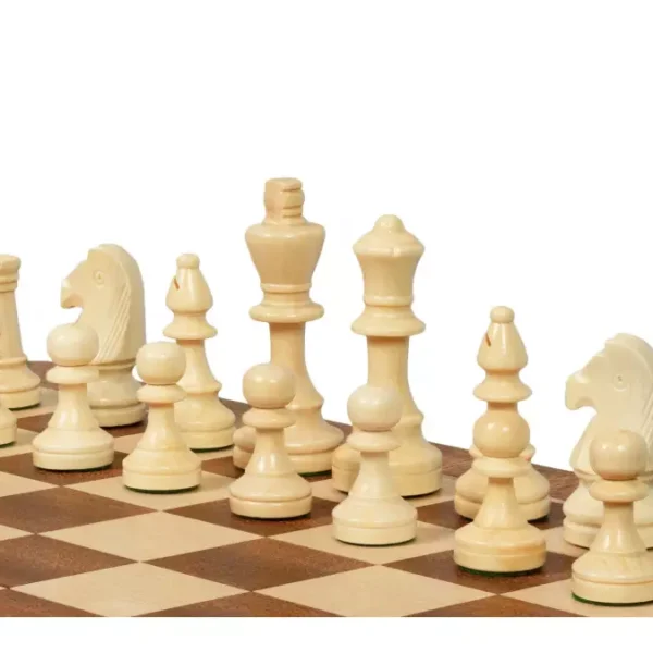 Ensemble d'Échecs de Tournoi Sunrise n°4 Exclusive avec Plateau en Mahogany et Pièces Staunton
