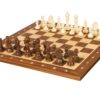 Pieces Echecs Staunton en Bois et Echiquier en Bois Lettres et Chiffres - 40 x 40 cm