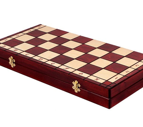 Jeu d'Échecs en Bois de Tilleul avec Échiquier Pliant 50 cm et Pièces Lestées