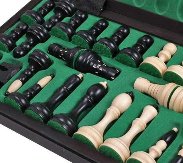 Jeu d'Échecs en Bois avec Pièces Minces - Échiquier Pliant