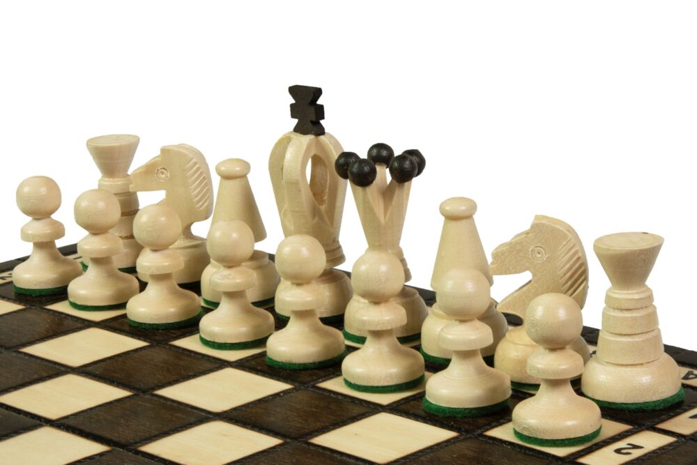 Petit Jeu d'Échecs en Bois Compact – Échiquier 30x30 cm avec Rangement Intégré
