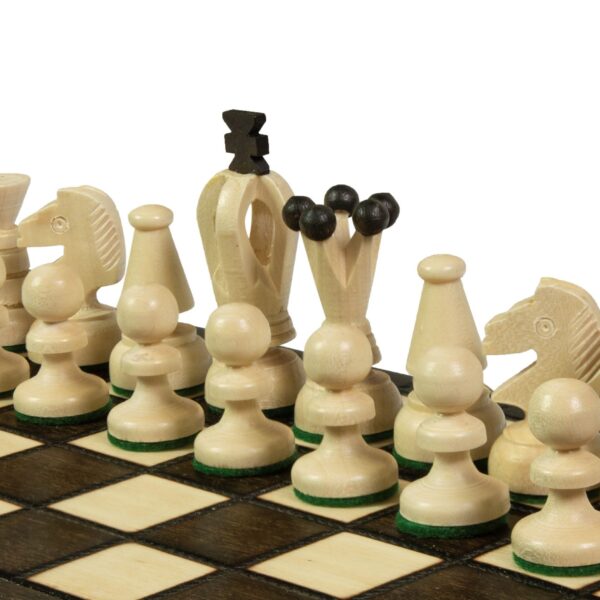 Petit Jeu d'Échecs en Bois Compact – Échiquier 30x30 cm avec Rangement Intégré