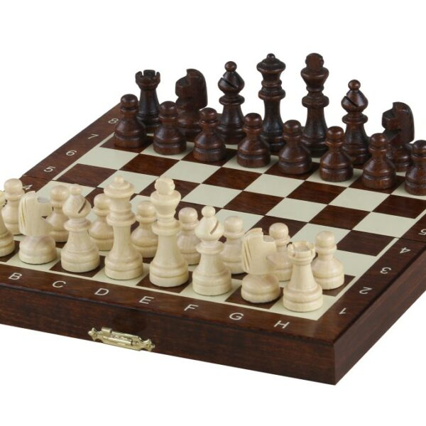 Échecs Magnétiques Mini – Jeu d’Échecs de Voyage Compact en Bois avec Pièces Staunton