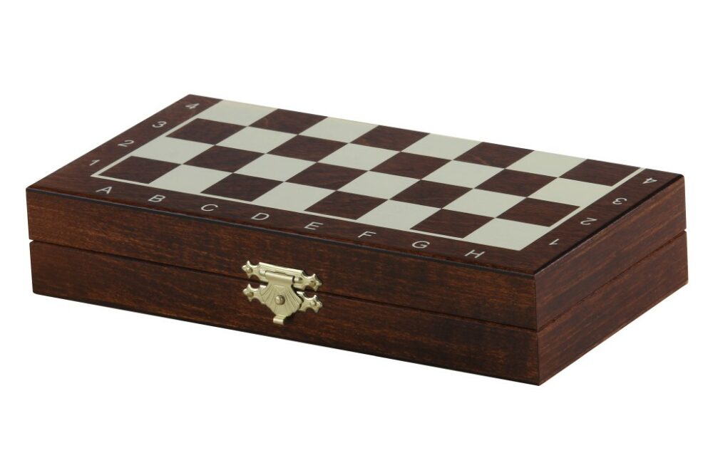 Échecs Magnétiques Mini – Jeu d’Échecs de Voyage Compact en Bois avec Pièces Staunton