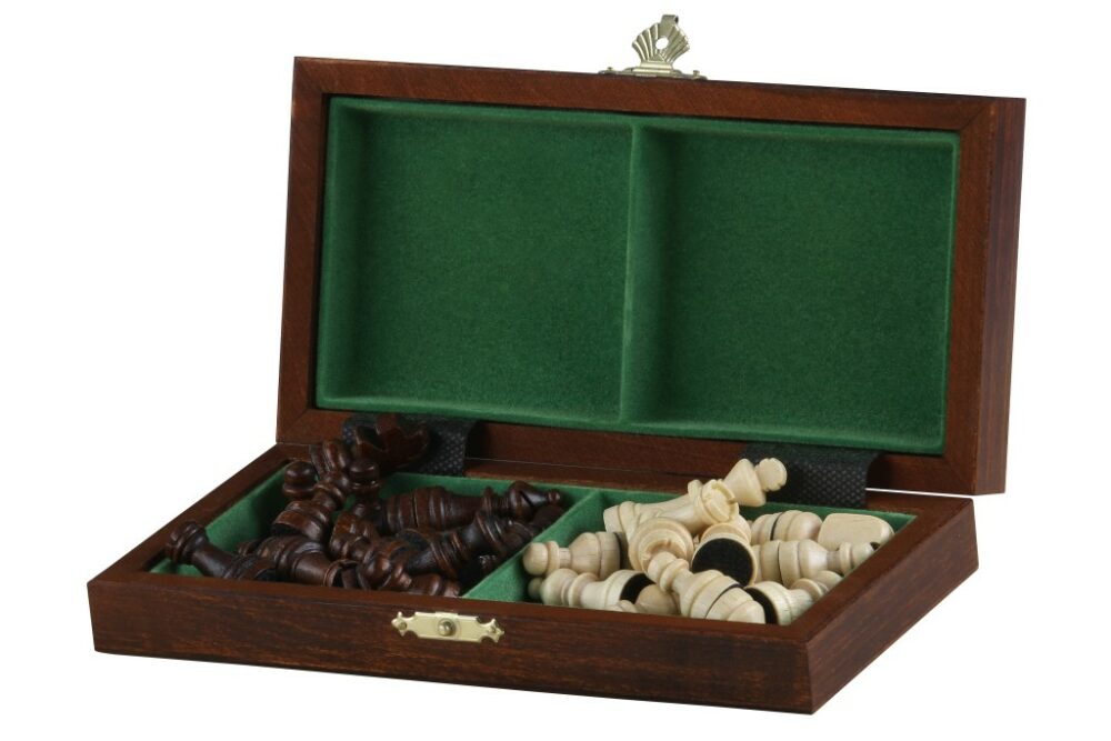 Échecs Magnétiques Mini – Jeu d’Échecs de Voyage Compact en Bois avec Pièces Staunton