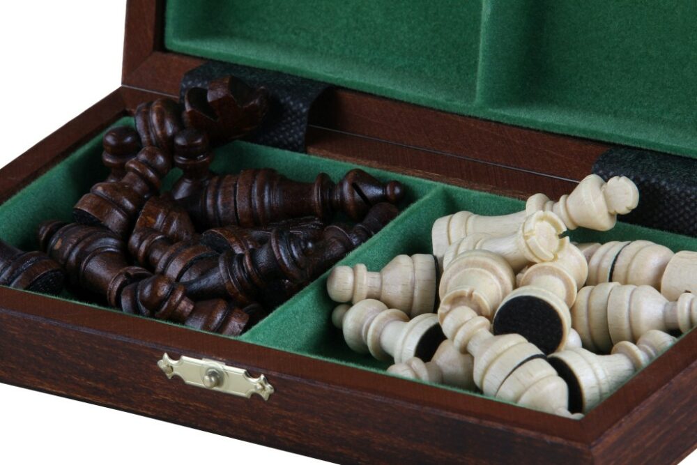 Échecs Magnétiques Mini – Jeu d’Échecs de Voyage Compact en Bois avec Pièces Staunton
