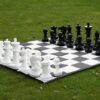 Jeu d'Échecs de Jardin avec Pièces en PVC Résistant et Échiquier en Nylon 170 cm - Idéal pour l’Extérieur
